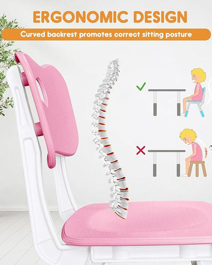kids chair adjustable height Children chairs suitable for Children age 2-8 with foot covers for home classroom kindergarten and children's venues two-pack - LeafyLoom