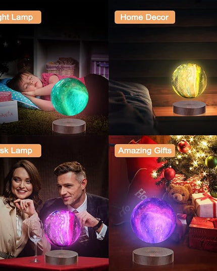 VGAzer Levitating Moon Lamp Floating and Spinning in Air Freely with 16 Colors LED Galaxy Moon Lamp Lights,Unique Gift & Decorative Lamp for Kids Lover Friends - LeafyLoom