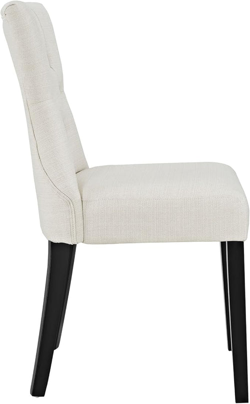Modway Silhouette Modern Tufted Upholstered Fabric Parsons Kitchen and Dining Room Chair in Beige - LeafyLoom