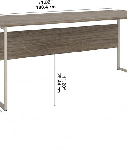 Bush Business Furniture Hybrid 72W x 30D Computer Table Desk with Metal Legs in Modern Hickory - LeafyLoom