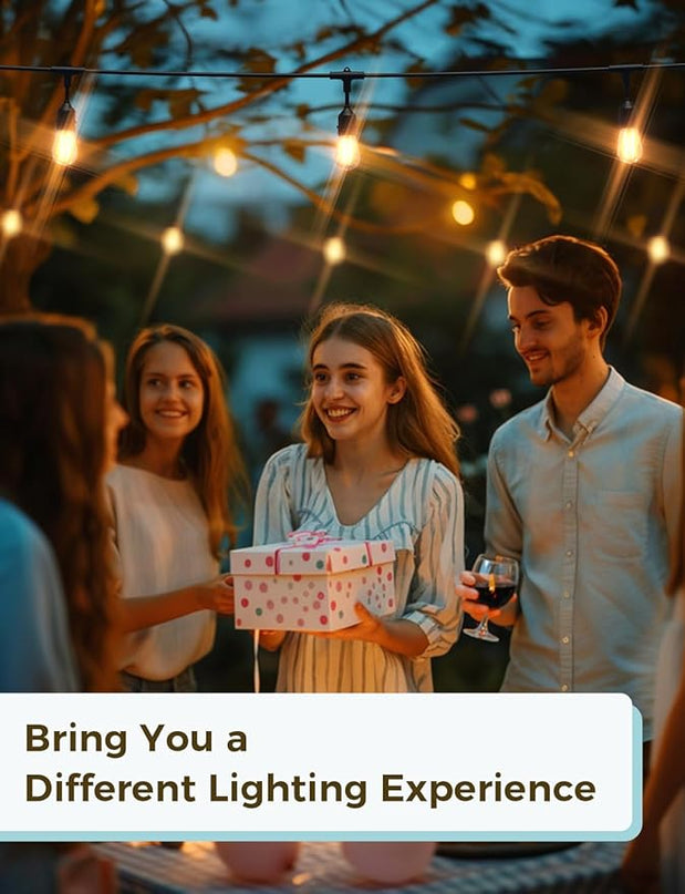 XMCOSY+ Outdoor String Lights, 98Ft Smart LED Patio Lights, WiFi Control, Compatible with Alexa, Waterproof Dimmable Edison String Lights for Outside, Porch XMcosy
