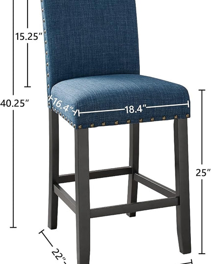 New Classic Furniture Crispin Counter Chair, Marine Blue - LeafyLoom