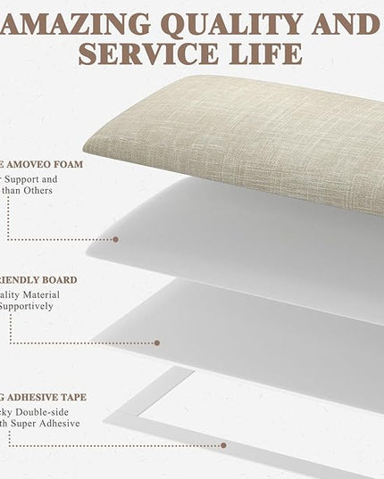 Twin Full Headboard, Wall Mounted Peel and Stick Headboard, Upholstered Tufted Bed Headboard for Twin Size Bed, Floating Dorm Bedroom Tall Headboard Soundproof Wall Panels (6 Panels, 10"x24") - LeafyLoom