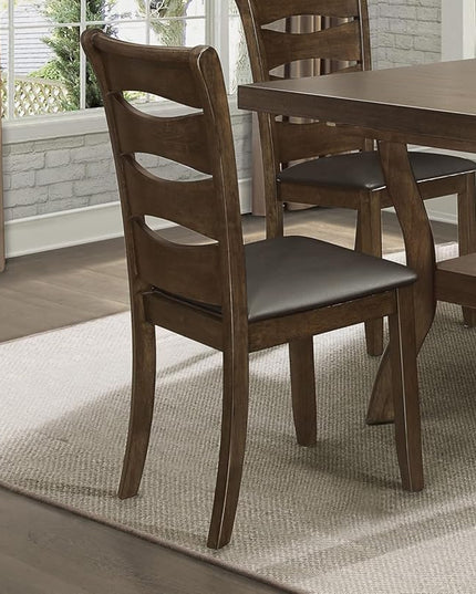 NicBex Dining Table Set for 4 Kitchen & Dining Room Tables Transitional Dining Room Furniture 5pc Dining Set Table with Self-Storing Leaf and 4X Side Chairs, Wooden, Brown - LeafyLoom