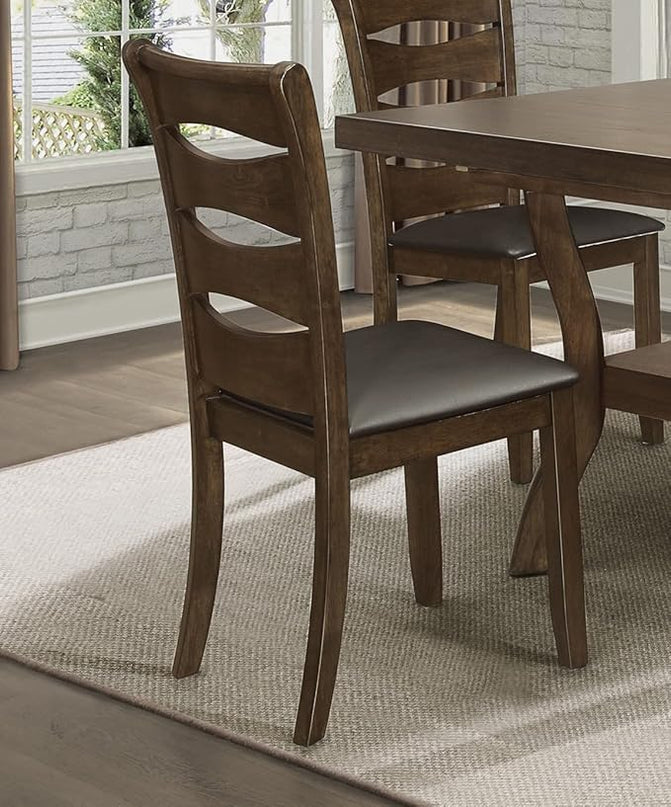 NicBex Dining Table Set for 4 Kitchen & Dining Room Tables Transitional Dining Room Furniture 5pc Dining Set Table with Self-Storing Leaf and 4X Side Chairs, Wooden, Brown - LeafyLoom