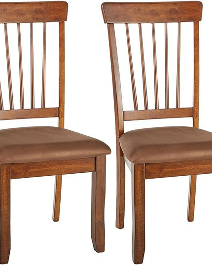 Signature Design by Ashley Berringer 18" Rustic Dining Chair with Cushions, 2 Count, Brown - LeafyLoom