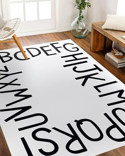 Topotdor Kids Play Rug Alphabet Nursery Area Rug Extra Large Soft Crawling Play Mat for Children Toddlers Bedroom (47x70 inch,Beige) - LeafyLoom
