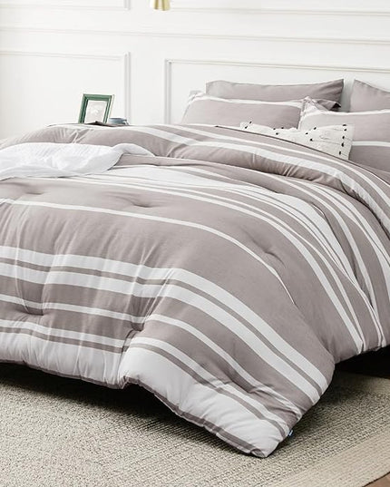 Bedsure Extra Long Twin XL Comforter Set, Twin XL Bedding Set, All Season Dorm Room Essentials with 1 Pillow Sham, Flat Sheet, Fitted Sheet and 1 Pillowcase - LeafyLoom