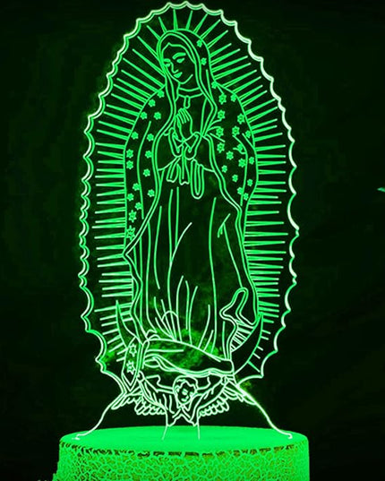 3D The Virgin Mary Night Light Table Desk Optical Illusion Lamps 7 Color Changing Lights LED Table Lamp Xmas Home Birthday Children Kids Decor Toy Gift - LeafyLoom