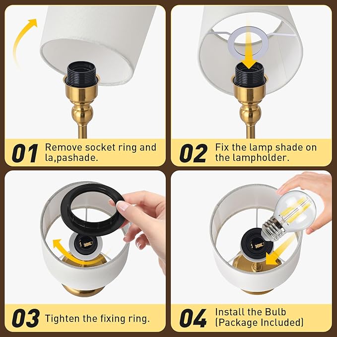 Cordless LED Table Lamp, 6000mAh Rechargeable Bedside Night Lamp for Bedroom, Portable Touch Stepless Dimmable Battery Operated Lamp, Ambient Light for Patio Restaurant(‎Antique Brass S) - LeafyLoom