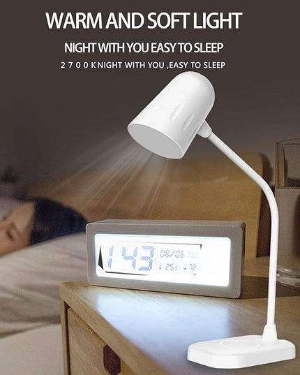 Led desk lamp with wireless charger, Bluetooth Speaker, Dimmable Table Lamp with 3 Lighting Mode, Touch Control, USB Charging Port Desk Light for Home Office Dorm Reading Work Study ( Color : Black ) - LeafyLoom