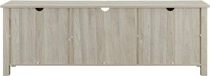 Walker Edison Portsmouth Classic 2 Glass Door TV Stand for TVs up to 80 Inches, 70 Inch, Birch - LeafyLoom