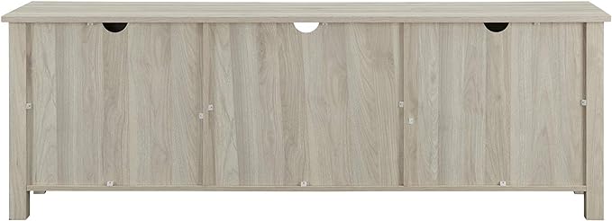 Walker Edison Portsmouth Classic 2 Glass Door TV Stand for TVs up to 80 Inches, 70 Inch, Birch - LeafyLoom
