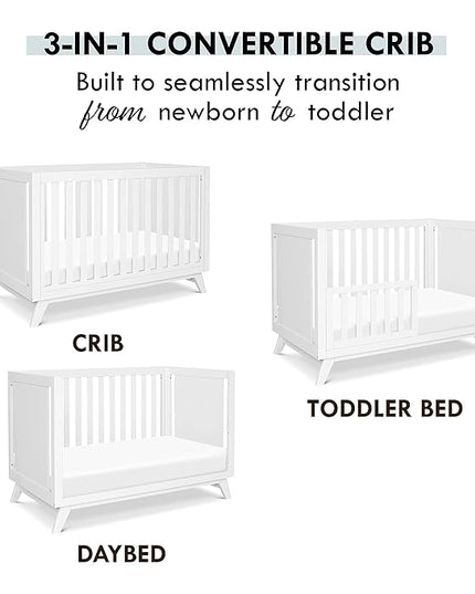 DaVinci Otto 3-in-1 Convertible Crib in White, Greenguard Gold Certified - LeafyLoom
