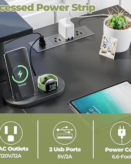 Homieasy L Shaped Computer Desk with Storage File Drawer, Reversible Home Office Desk with Recessed Power Strip and Led Strip, Corner Gaming Desk Work Study Table with Monitor Stand, Black - LeafyLoom