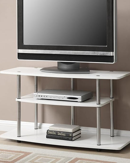Convenience Concepts Designs2Go 3-Tier Wide TV Stand, 42", White - LeafyLoom