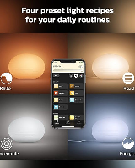 Philips Hue Flourish Smart Table Lamp, White- White and Color Ambiance LED Color-Changing Light- 1 Pack - Control with Hue App- Compatible with Alexa, Google Assistant, and Apple Homekit PhilipsHue
