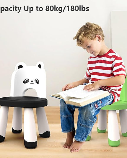 Kids Plastic Chair, Durable and Lightweight Kids Chair,11" H Seat, Indoor or Outdoor Use for Toddlers Boys Girls Birthday Gifts (Black) - LeafyLoom