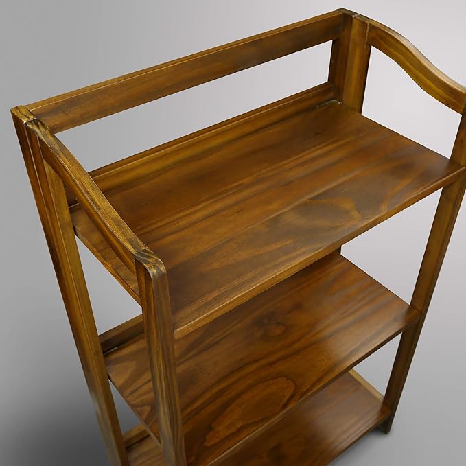 Casual Home Stratford 3-Shelf Folding Bookcase-Warm Brown - LeafyLoom