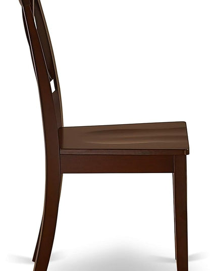 East West Furniture Antique 5 Piece Dinette Set for 4 Includes a Round Kitchen Table with Pedestal and 4 Dining Room Chairs, 36x36 Inch, ANBO5-MAH-W - LeafyLoom