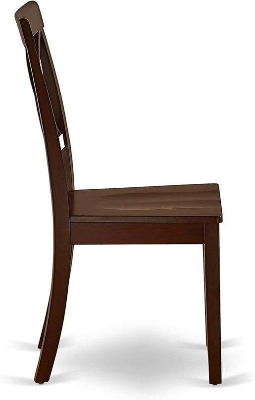 East West Furniture Antique 5 Piece Dinette Set for 4 Includes a Round Kitchen Table with Pedestal and 4 Dining Room Chairs, 36x36 Inch, ANBO5-MAH-W - LeafyLoom