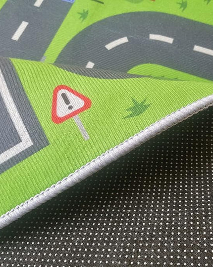 Car Rug Play Mat, Road Rug Carpet for Kids, City Life Educational Road Traffic Carpet for Ages 3-12 Years Old(100×180cm/39×71inch) - LeafyLoom