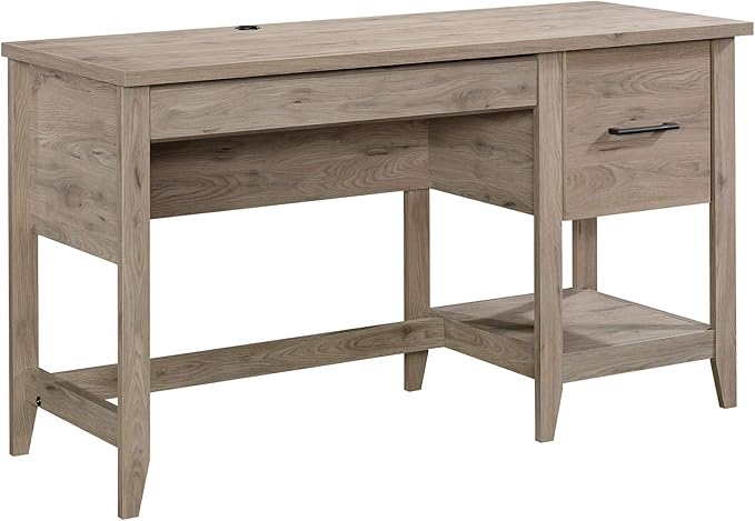 Sauder Summit Station Desk, L: 52.09" x W: 19.29" x H: 29.02", Laurel Oak finish - LeafyLoom