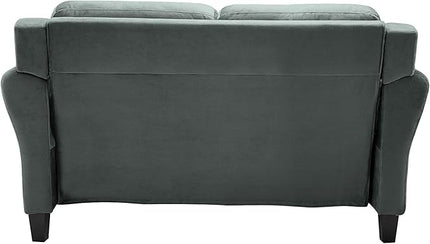 Lifestyle Solutions Harrington Loveseat, 57.9" W x 31.5" D x 32.7" H, Dark Grey - LeafyLoom