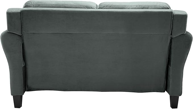 Lifestyle Solutions Harrington Loveseat, 57.9" W x 31.5" D x 32.7" H, Dark Grey - LeafyLoom