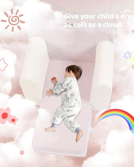 3-in-1 Toddler Chair Comfy Kids Sofa Chair,Toddler Couch Fold Out with Folding Ottomans,Foldable Baby Couch for Girls and Boys,Convertible Kids Chair Cozy to Lounger Pull Out for Playroom,Beige Pink - LeafyLoom