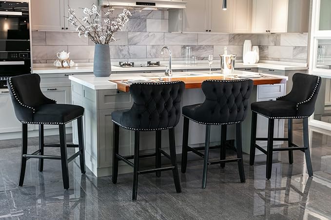NicBex Haerin-SD-00378-LWJ Dining Chairs, 22"x19"x37", Black - LeafyLoom
