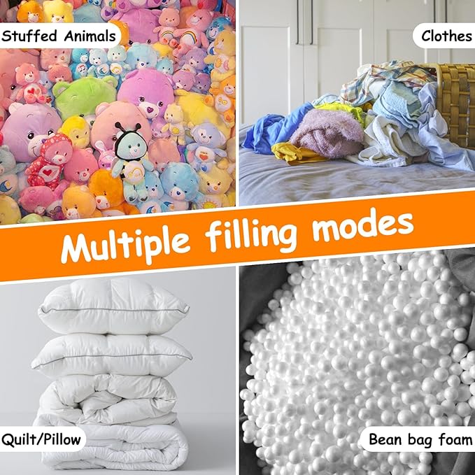 Stuffed Animal Storage Bean Bag Cover for Kids, Bean Bag Stuffed Animal Storage for Boys and Girls | Organize, Sit, Play, Box | X-Large, Cylinder, 2 Zippers at Both Ends, 100% Cotton Canvas - LeafyLoom
