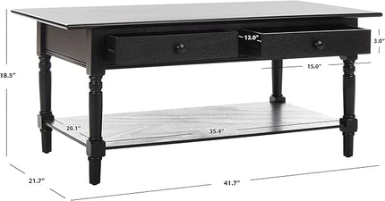 Safavieh American Homes Collection Boris Distressed Black Coffee Table - LeafyLoom