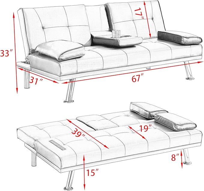 NicBex Rose-SF-00541-DX Sofas, 67" W x 31" D x 33" H, Black - LeafyLoom