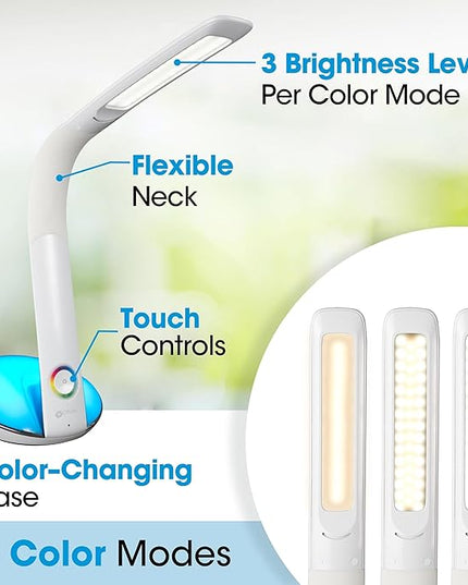 OttLite LED Desk Lamp with Color Changing Base - LeafyLoom