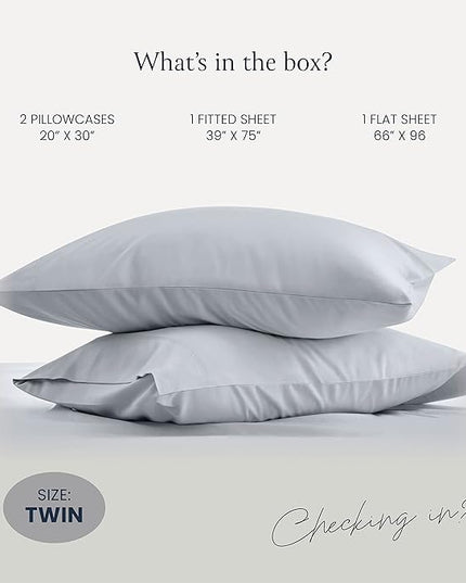 BELADOR Silky Soft Twin Sheet Set - Luxury 4 Piece Bed Sheets for Twin Size Bed, Secure-Fit Deep Pocket Sheets with Elastic, Breathable Hotel Sheets and Pillowcase Set Wrinkle Free Oeko-Tex Sheets - LeafyLoom