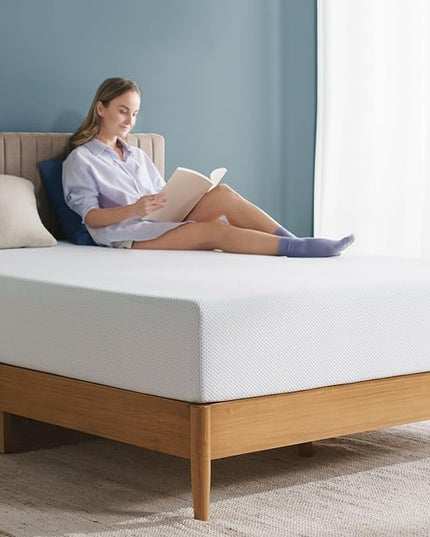 ZINUS 10 Inch Green Tea Cooling Memory Foam Mattress [New Version], Twin, Fiberglass free, Medium Firmness, Cooling Gel Foam, Certified Safe Foams & Fabric, Mattress in A Box - LeafyLoom