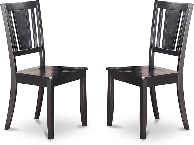 East West Furniture Norfolk 5 Piece Kitchen Set includes a Rectangle Table with Butterfly Leaf and 4 Dining Room Chairs, 32x54 Inch, NODU5-BLK-W - LeafyLoom