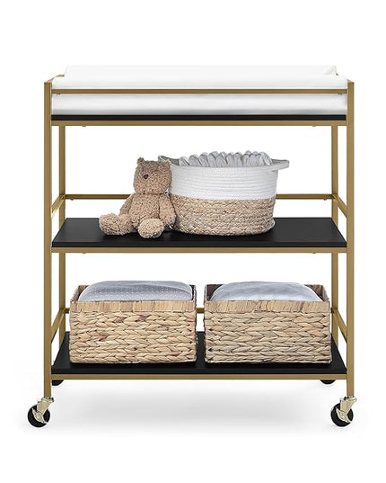 Delta Children Jade Changing Table/Cart, Ebony Melamine/Bronze - LeafyLoom