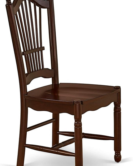 East West Furniture ANDO5-MAH-W Antique 5 Piece Dining Set for 4 Includes a Round Kitchen Table with Pedestal and 4 Dinette Chairs, 36x36 Inch - LeafyLoom