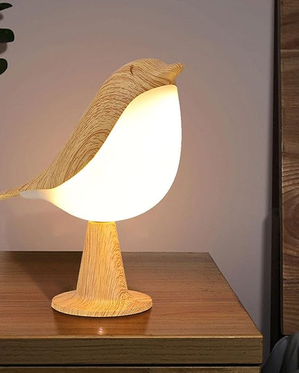 Bird Small Desk Lamp, Night Light for Bedroom, Cordless Table Lamp with 3 Color Temperature and Touch Sensor, Rechargeable Bedside lamp - LeafyLoom