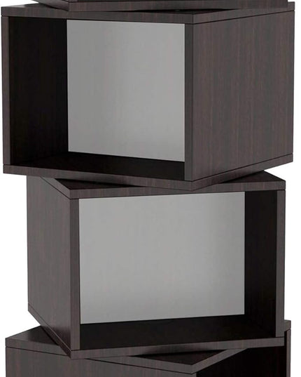 Atlantic 4 Tier Rotating Cube Espresso - LeafyLoom