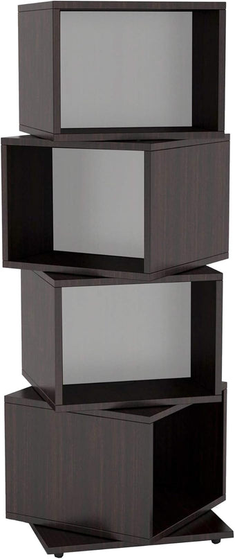 Atlantic 4 Tier Rotating Cube Espresso - LeafyLoom