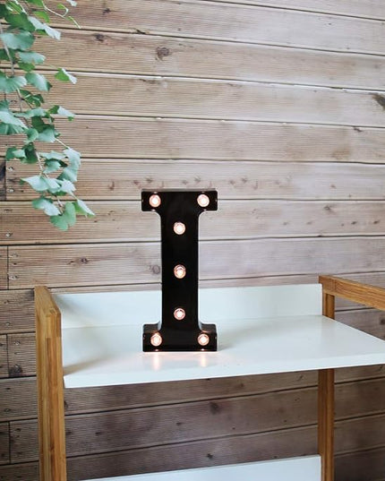 Light Up Black Alphabet Marquee Letters Sign LED Marquee Number Lights Sign for Night Light Home Bar Christmas Lamp Birthday Party Wedding Decoration I - LeafyLoom