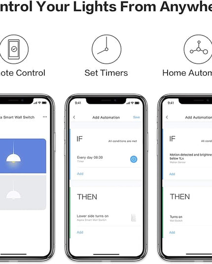 Aqara Smart Light Switch (with Neutral, Double Rocker), Requires AQARA HUB, Zigbee Switch, Remote Control and Set Timer for Home Automation, Compatible with Alexa, Apple HomeKit Aqara