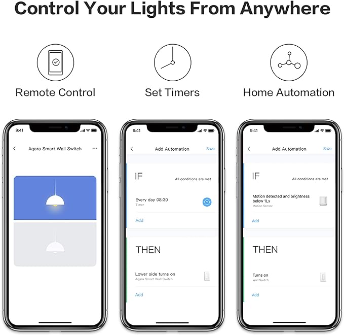 Aqara Smart Light Switch (with Neutral, Double Rocker), Requires AQARA HUB, Zigbee Switch, Remote Control and Set Timer for Home Automation, Compatible with Alexa, Apple HomeKit Aqara
