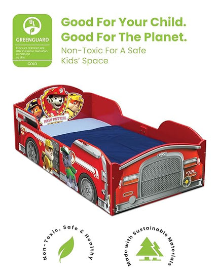 Delta Children Wood Toddler Bed - Greenguard Gold Certified, Nick Jr. PAW Patrol - LeafyLoom