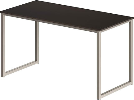 SHW Home Office 48-Inch Computer Desk, Silver/Espresso - LeafyLoom