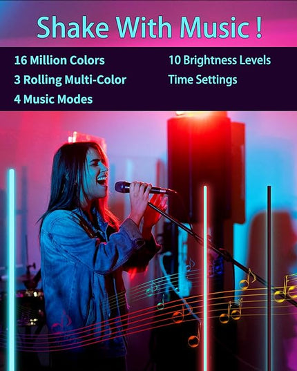 Bodun RGB Corner Floor Lamp 56 inches Smart LED Mood Lighting Bar Ambient Light Tower with Music Sync Floor Lamps for Living Room Remote Control Color Changing - LeafyLoom