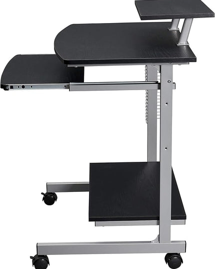 Techni Mobili Compact Computer Cart with Storage, Espresso - LeafyLoom